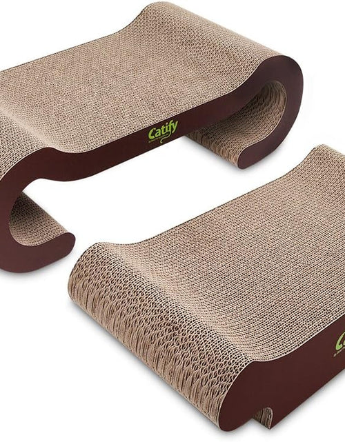 Load image into Gallery viewer, Corrugated Cardboard Cat Scratcher Refill Pads, Lounger, and Fun Interactive Scratching Boards, Claw Safe, Durable, Natural Recycled Materials, Supports Active Play - Lounger I

