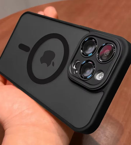 Magnetic Luxury Lens Protector Matte Translucent Case for Iphone 17 16 15 14 13 12 11 Pro Max for Magsafe Wireless Charger Cover