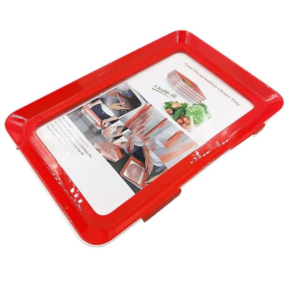 Reusable Food Preservation Tray Stackable Creative Meal Prep Containers 30*21Cm Bpa-Free Plastic Fresh Storage Container