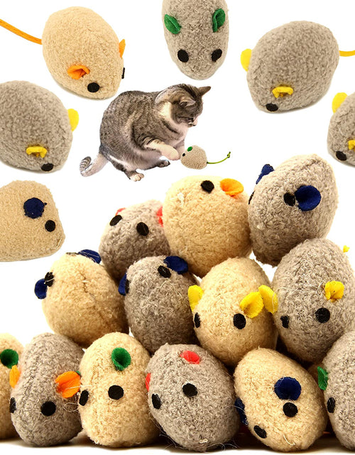 Load image into Gallery viewer, 20 Pcs Cat Toys, Catnip Mice, Cat Mouse Toys, Catnip Cat Toys, Interactive Play for Cat, Puppy, Kitty, Kitten (Grey)
