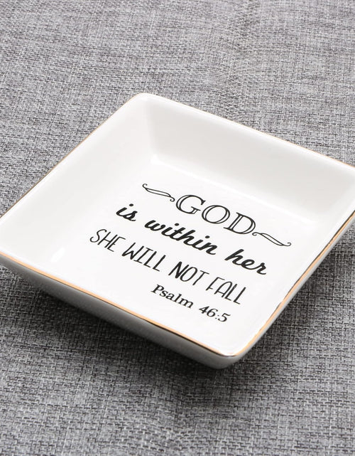Load image into Gallery viewer, Inspirational Religious Gifts for Women Birthday Thanksgiving Day Christmas Gifts for Best Friend Sister Daughter Mom Aunt Christians Christian Jewelry Ring Trinket Dish Tray
