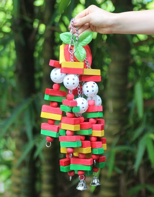 Load image into Gallery viewer, Bird Chewing Toy Large Medium Parrot Cage Bite Toys African Grey Macaws Cockatoos Eclectus Amazon (Apple-22Inch)
