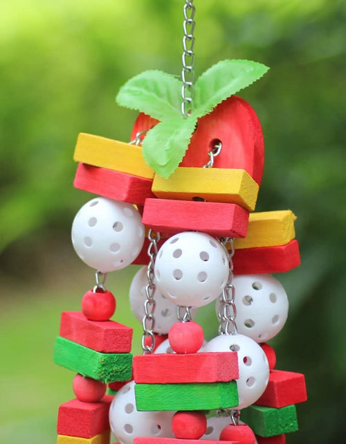Load image into Gallery viewer, Bird Chewing Toy Large Medium Parrot Cage Bite Toys African Grey Macaws Cockatoos Eclectus Amazon (Apple-22Inch)
