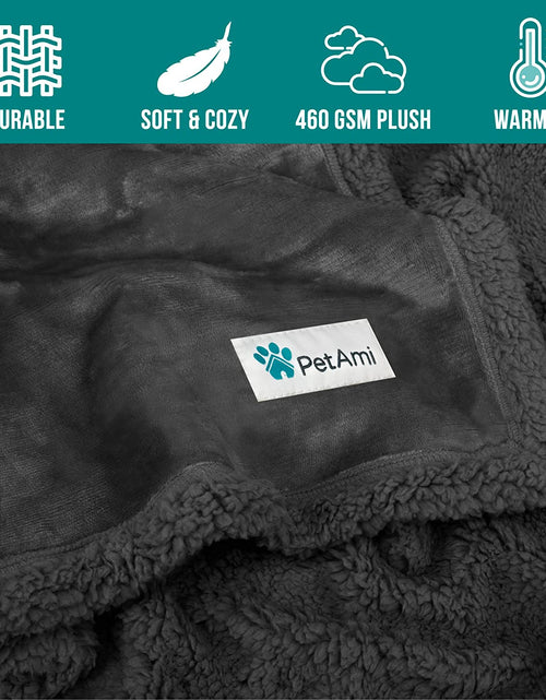 Load image into Gallery viewer, Dog Blanket for Small Medium Dogs, Pet Bed Blanket Cat Puppy Kitten, Fleece Furniture Couch Cover Protector Sofa Car, Soft Sherpa Dog Throw Plush Reversible Washable, Mini 29X40 Solid Dark Gray
