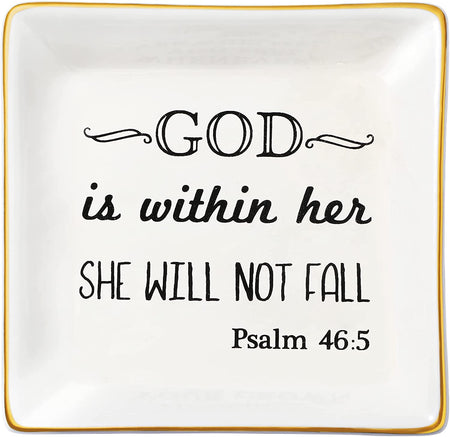 Inspirational Religious Gifts for Women Birthday Thanksgiving Day Christmas Gifts for Best Friend Sister Daughter Mom Aunt Christians Christian Jewelry Ring Trinket Dish Tray